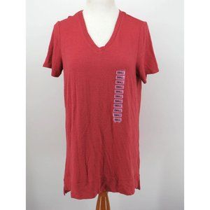 Adrianna Papell Womens Small Red Sand Top Shirt $49